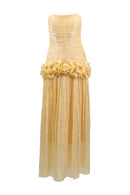 Zulekha Off Shoulder Ruffled Maxi Dress In Yellow