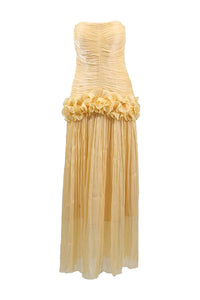 Zulekha Off Shoulder Ruffled Maxi Dress In Yellow