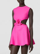 Nlia Sleeveless Cutout Flower Mini Dress