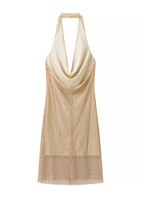 Diapason Rhinestone Mesh Mini Dress