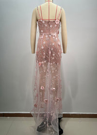 Averill Spaghetti Flower Split Maxi Dress