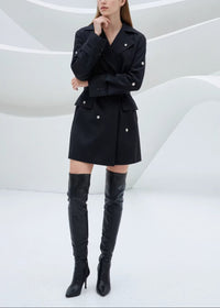 Kacia Long Sleeve Crystal Belt Mini Dress