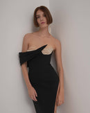 Shaylah Pearl Bustier Maxi Dress In Black