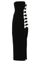 Mirzana Strapless Bow Detail Maxi Dress In Black