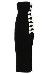 Mirzana Strapless Bow Detail Maxi Dress In Black