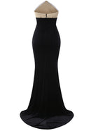 Baelis Strapless Mermaid Maxi Velvet Dress In Black