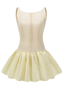 Marika Button A Line Dress In Ivory