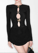 Marike Cutout Ruched Mini Dress In Black