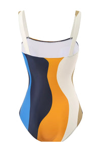 Harold Orange Colour Clash Swimwear