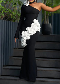 Revelin One Sleeve Floral Maxi Dress