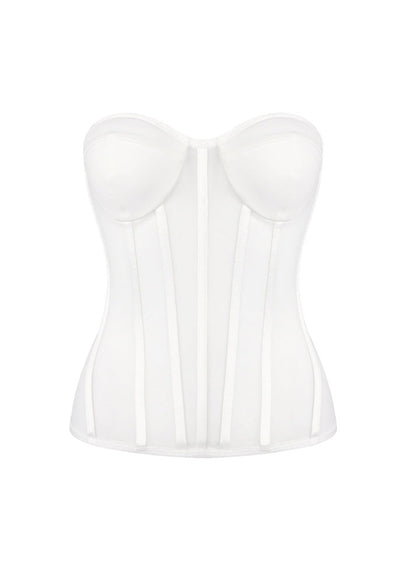 Linaeve Strapless Corset Maxi Two Piece Dress In White