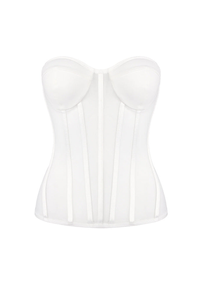 Linaeve Strapless Corset Maxi Two Piece Dress In White