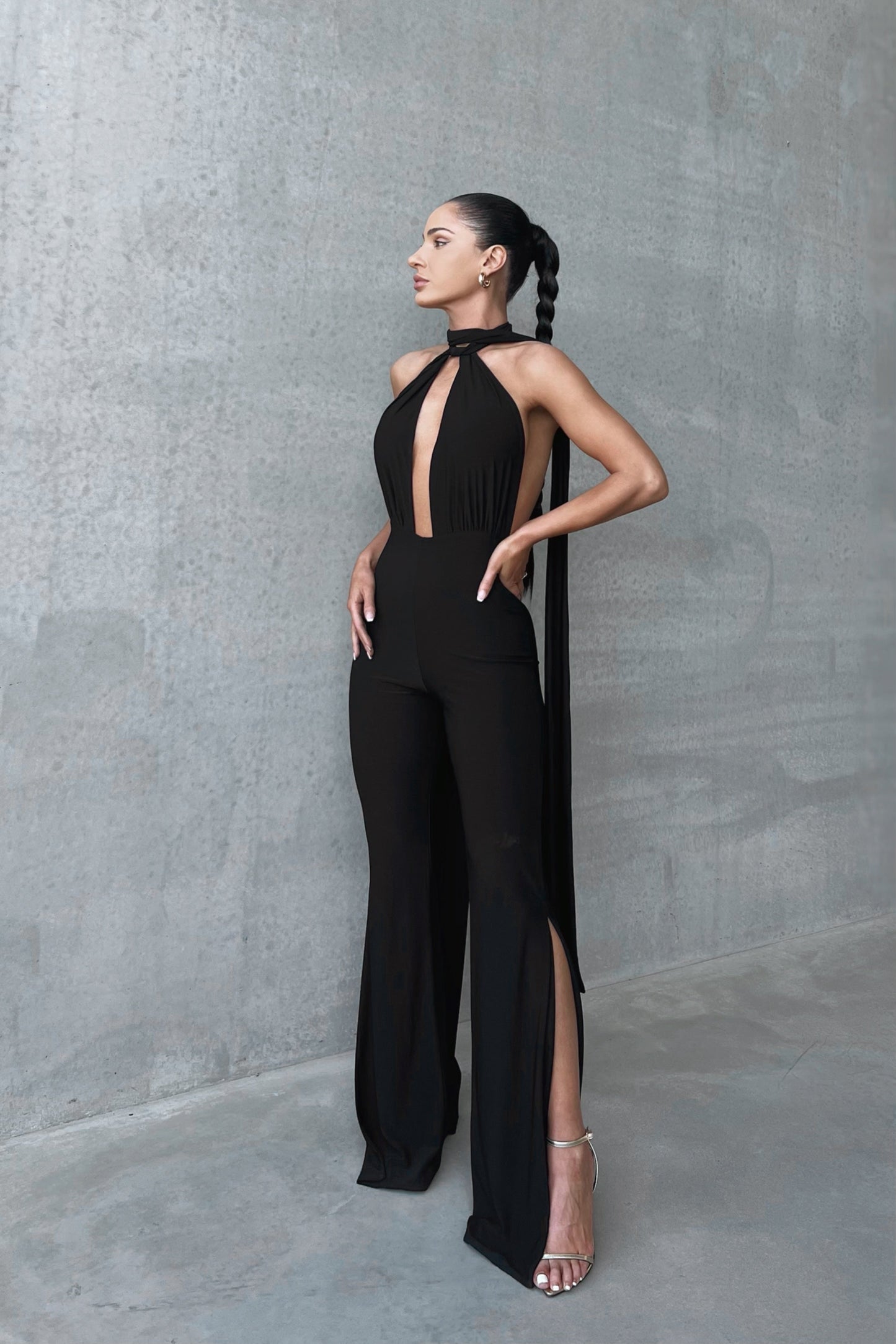 Nikki Multi-Way Jumpsuit In Black