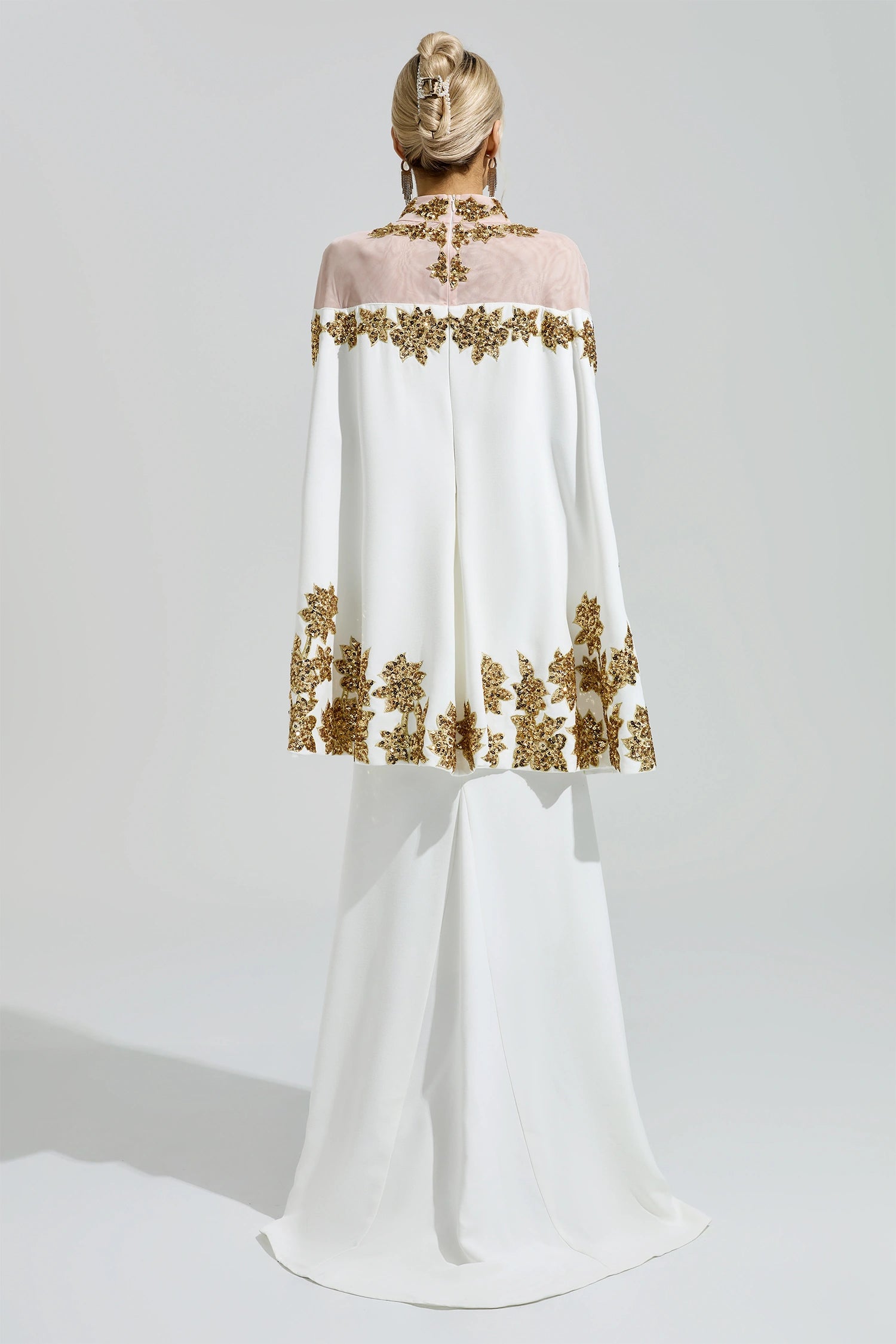 Gabrie White Embroidered Sequin Maxi Dress