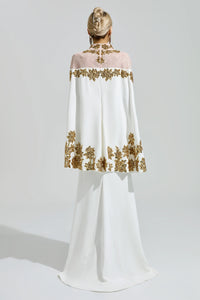 Gabrie White Embroidered Sequin Maxi Dress