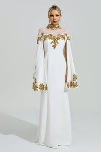 Gabrie White Embroidered Sequin Maxi Dress