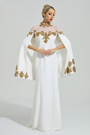 Gabrie White Embroidered Sequin Maxi Dress