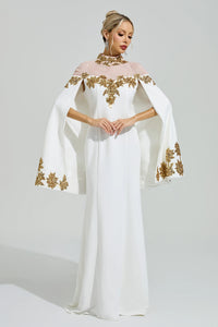 Gabrie White Embroidered Sequin Maxi Dress
