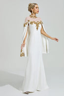 Gabrie White Embroidered Sequin Maxi Dress