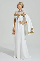 Gabrie White Embroidered Sequin Maxi Dress