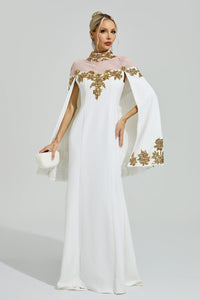 Gabrie White Embroidered Sequin Maxi Dress
