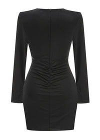 Aeloria Crystal-Embellished Cutout Mini Dress In Black