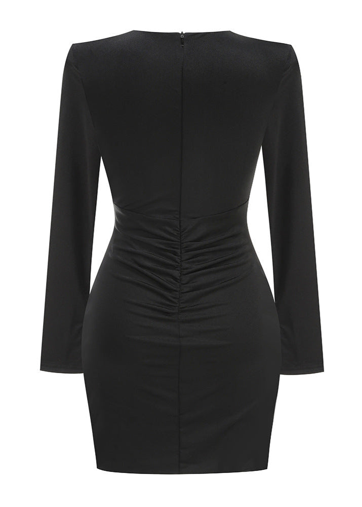 Aeloria Crystal-Embellished Cutout Mini Dress In Black