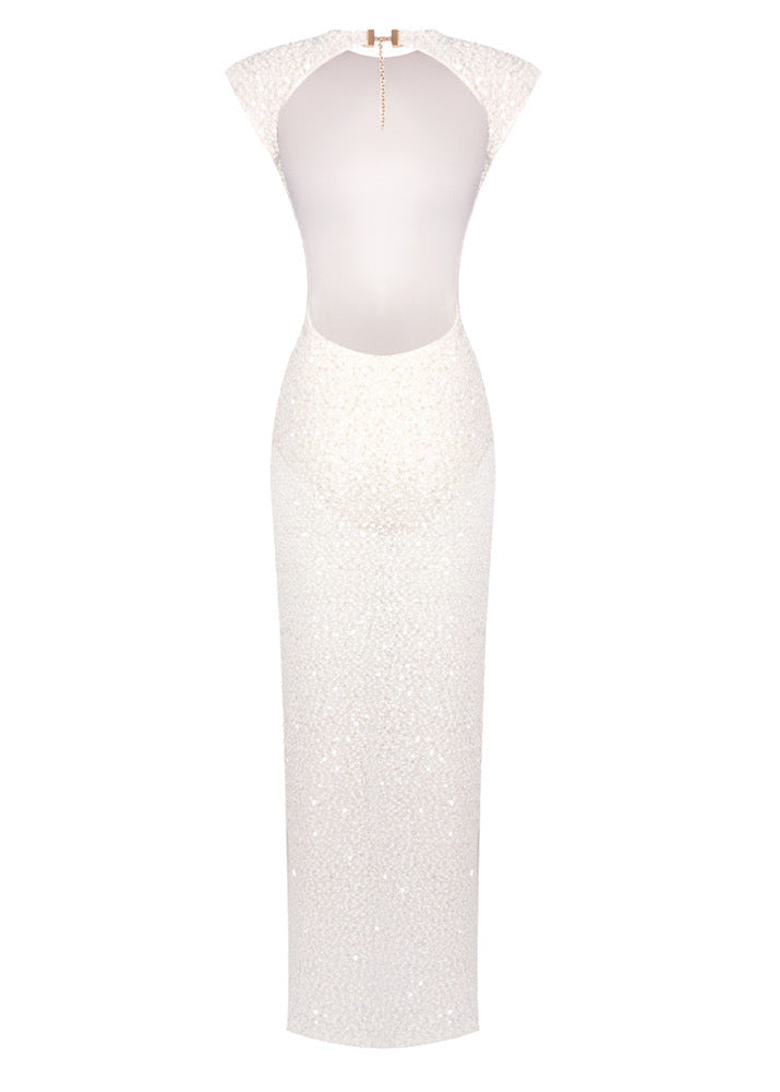 Carilli Embellished Backless Maxi Dress – Night Novas