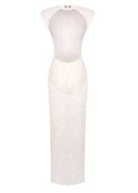 Carilli Embellished Backless Maxi Dress
