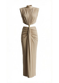 Bradley Draped Cutout Maxi Dress In Nude