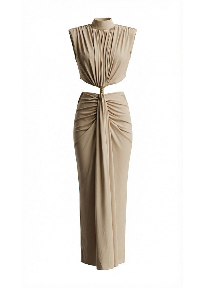 Bradley Draped Cutout Maxi Dress In Nude