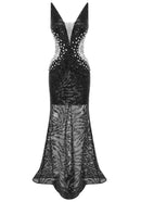 Richards Crystal Sequined Maxi Dress In Black
