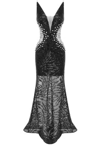 Richards Crystal Sequined Maxi Dress In Black