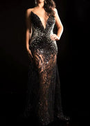 Richards Crystal Sequined Maxi Dress In Black