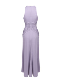 Genevra Purple Ruched Maxi Dress