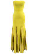 Renley Strapless A Line Maxi Dress In Lime
