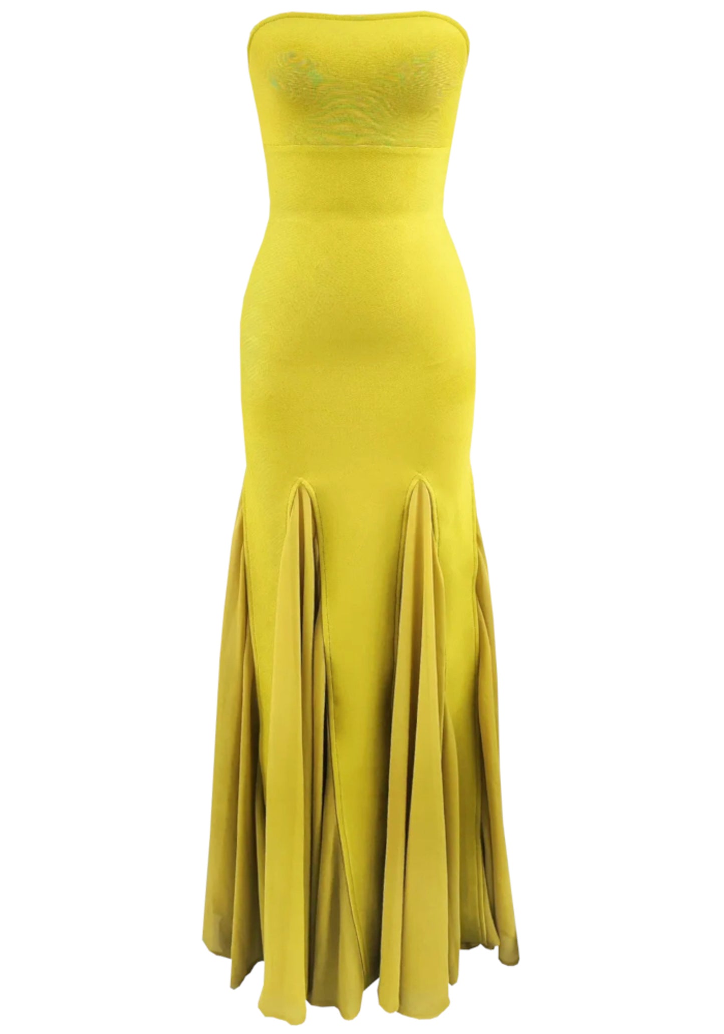 Renley Strapless A Line Maxi Dress In Lime