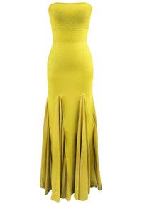 Renley Strapless A Line Maxi Dress In Lime
