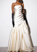 Riven Strapless Cutout Fishtail Maxi Dress