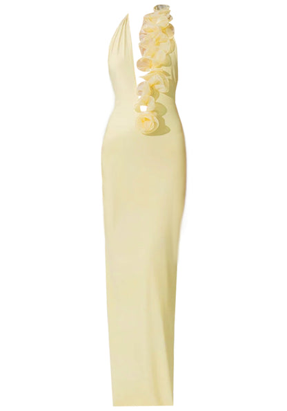 Arythas Halter Floral Maxi Dress In Yellow