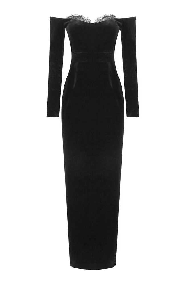 Kahlo Lace And Velvet Maxi Dress