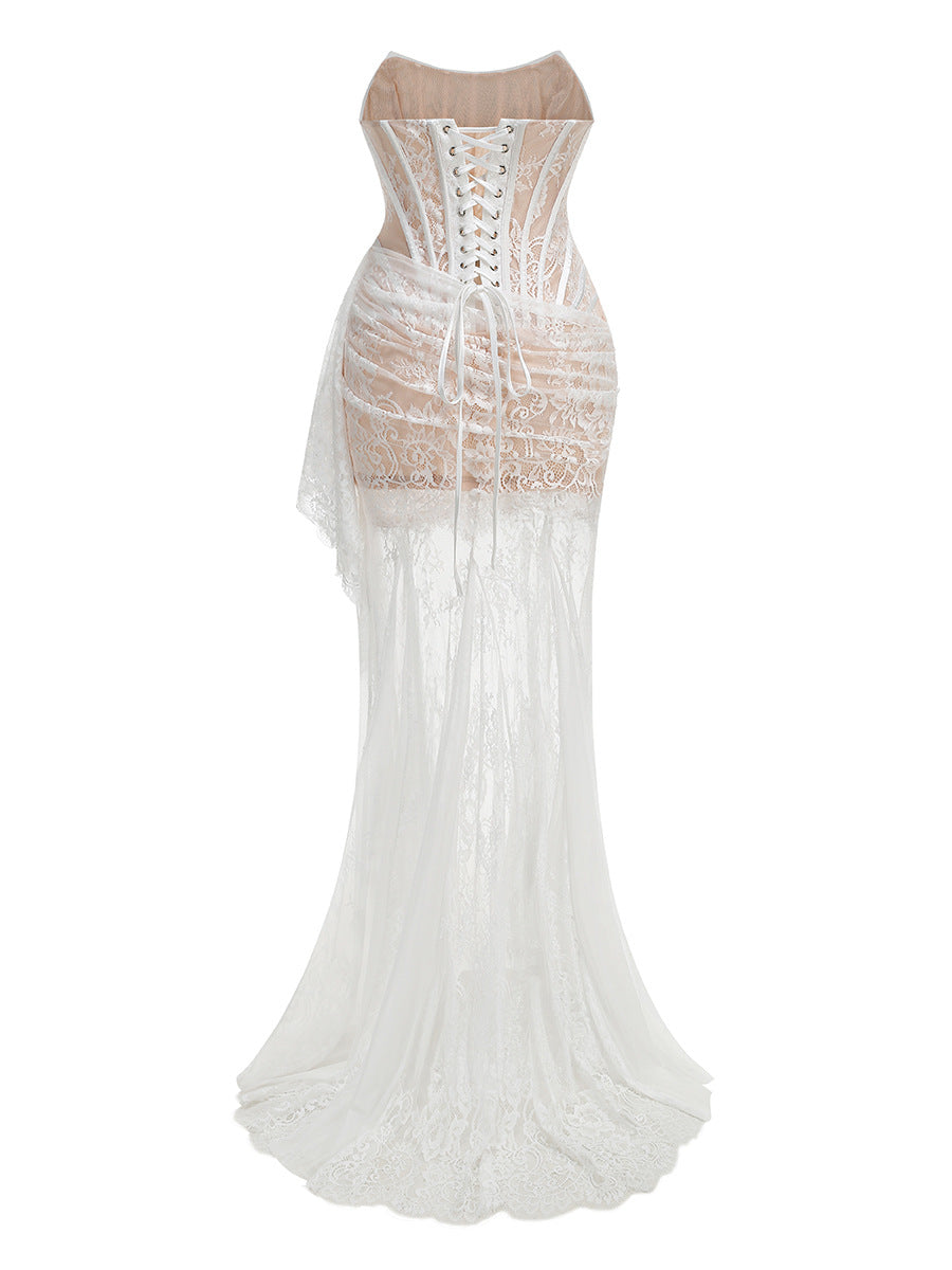 Shiva Strapless Lace Corset Dress Set