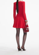 Gentry Pointelle Knit Mini Dress In Red