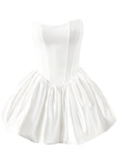 Alake Strapless Puff Dress In White