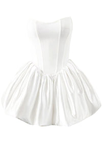 Alake Strapless Puff Dress In White