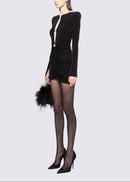 Aeloria Crystal-Embellished Cutout Mini Dress In Black