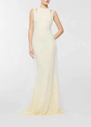 Delyvar Pearl Embellished Cutout Maxi Dress