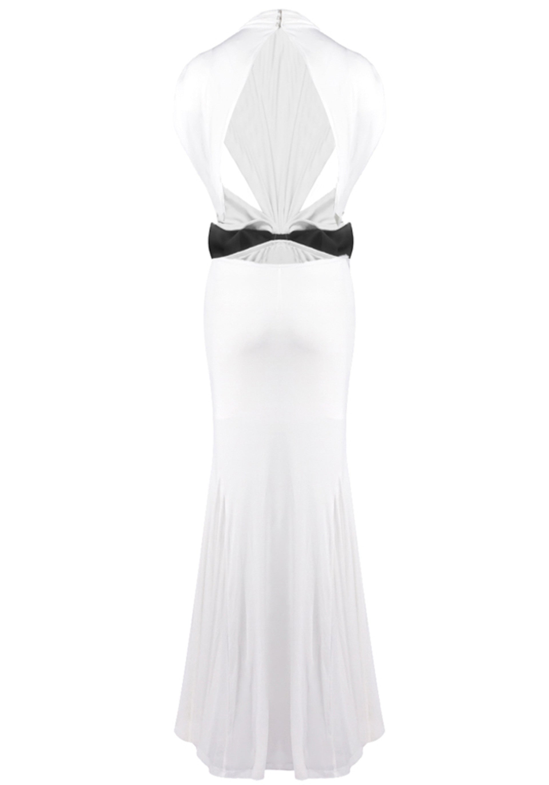 Dabney Bow Backless Maxi Dress In White