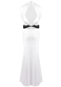 Dabney Bow Backless Maxi Dress In White