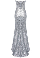 Daiki Strapless Crystal Corset Maxi Dress In Silver